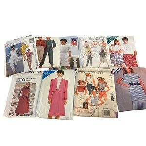 Vintage 80s 90s sewing patterns lot butterick McCall’s simplicity sew retro